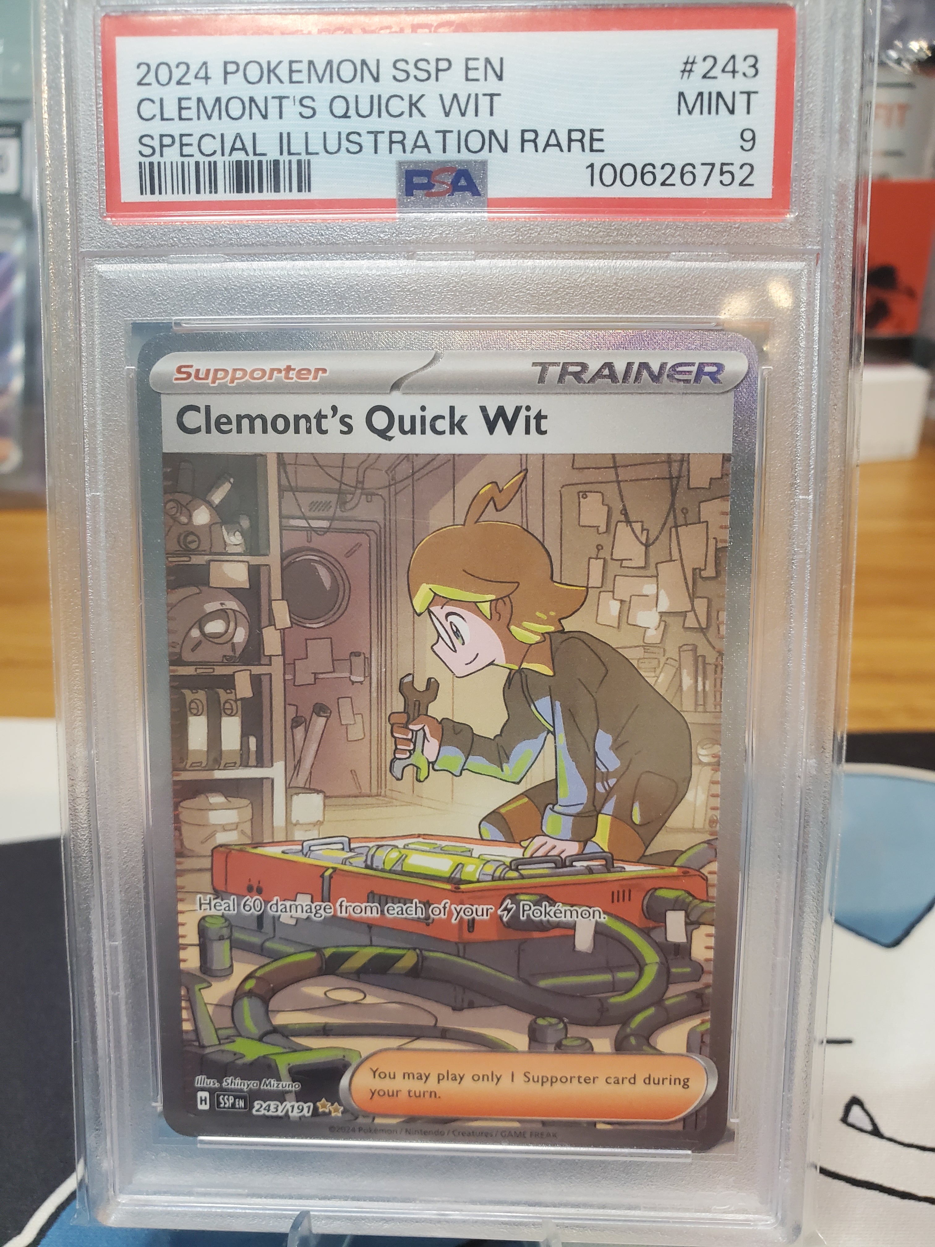 2024 Pokemon SSP EN Clemont's Quick Wit #243 PSA 9